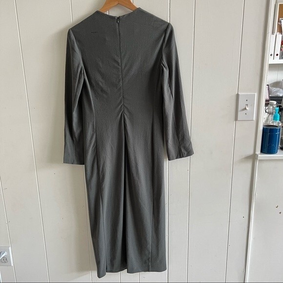 NWT Zara Limited Edition Wool Blend Midi Dress, Anthracite Grey - Picture 7 of 15